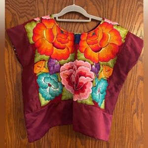 Handmade Floral Embroidered Rainbow Women’s Tank Top